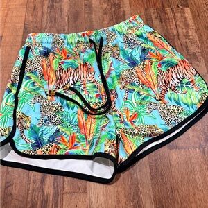 Wild Jungle Print Women's Athletic Shorts
